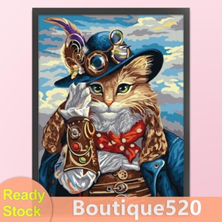 [boutique520.th] ชุดปักครอสสติตช์ ผ้าฝ้าย พิมพ์ลายแมวโจรสลัด 11CT 40x53 ซม.