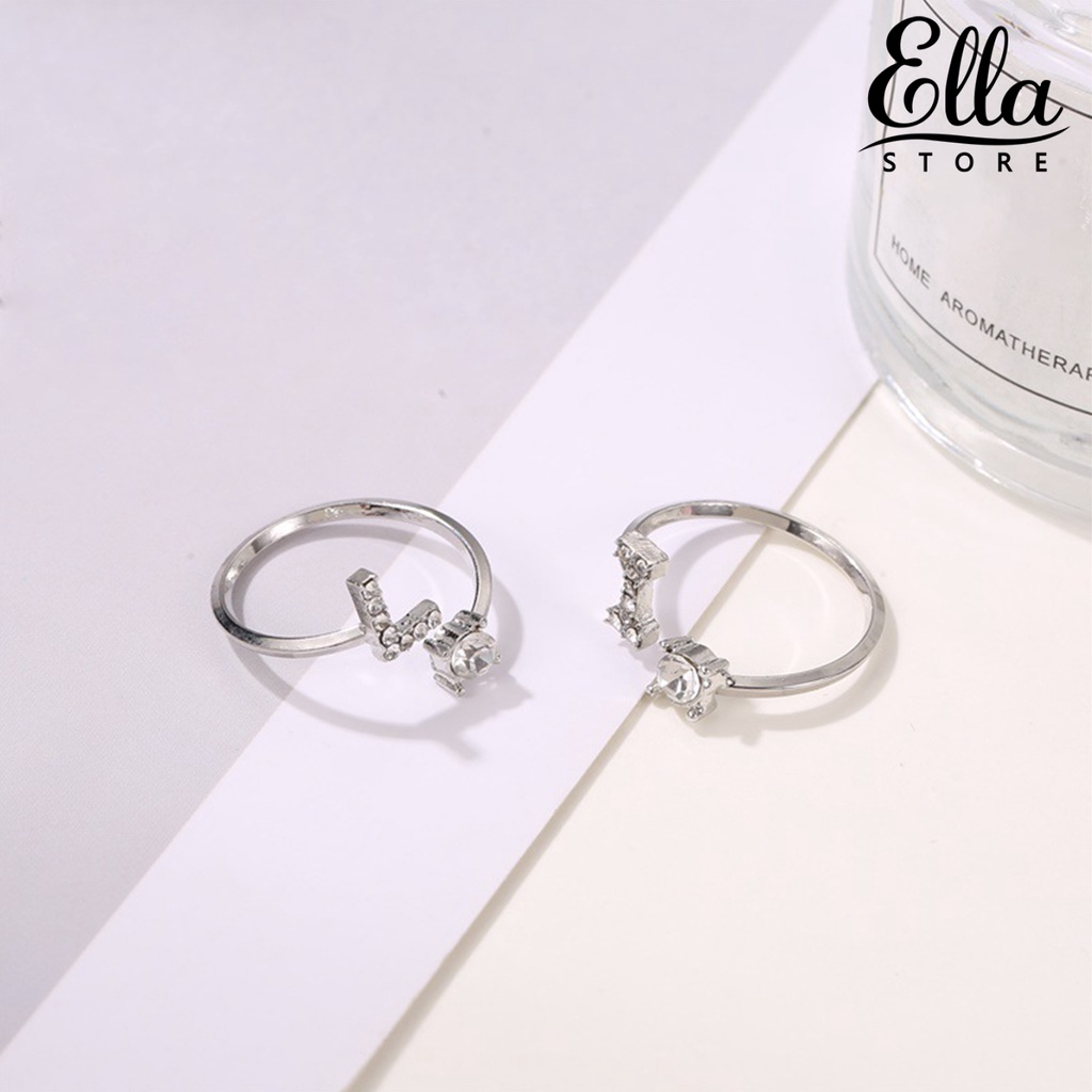 ellastore123-แหวนแต่งงาน-ลายตัวอักษร-a-เป็น-z-ปรับได้-เครื่องประดับ-สําหรับคู่รัก