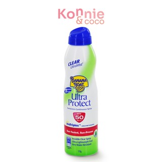 Banana Boat Clear Ultra Mist Ultra Protect Sunscreen Continuous Spray Spf 50 Pa+++ 170ml บานาน่า โบ๊ท สเปรย์กันแดด.