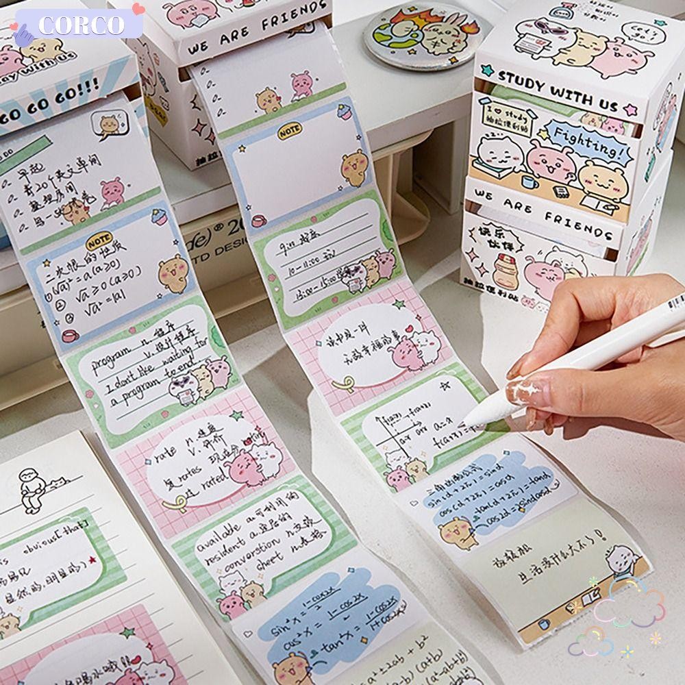 Corco 128 ชิ้น/เซ็ต Memo Pad, การออกแบบแบบดึงออกเต็มกาว Sticky Notes ...