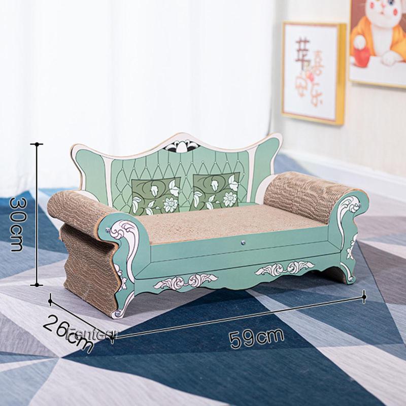 fenteer-เก้าอี้เลานจ์แมว-ที่นอนลูกฟูก-ที่นอนยกสูง-ที่นอนแมว-ที่ฝนเล็บ-กระดาษแข็ง-สําหรับแมวในร่ม