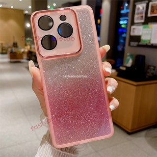 เคสโทรศัพท์มือถือ ซิลิโคนนุ่ม ใส กันกระแทก แต่งกลิตเตอร์ฟอยล์ สําหรับ Tecno Spark 10 pro 10 C 10pro 10C Spark10 pro Spark10pro Spark10C 4G 5G