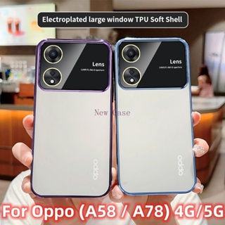 เคสโทรศัพท์มือถือ TPU ป้องกันเลนส์กล้อง ขนาดใหญ่ สําหรับ Oppo A58 A78 A98 OppoA58 OppoA78 OppoA98 4G 5G 2023