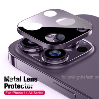 ฟิล์มกระจกนิรภัยกันรอยเลนส์กล้อง 3D สีดํา สําหรับ iPhone 15 15pro 14 Pro Max 5G 2023 13Pro 12 Mini 13 Plus 12 11 4G
