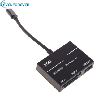 อะแดปเตอร์การ์ดรีดเดอร์ EV USB 3 0 Type-C เป็น XQD SD แบบพกพา
