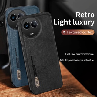 เคสโทรศัพท์มือถือหนัง ซิลิโคนนิ่ม กันกระแทก สไตล์ธุรกิจ หรูหรา สําหรับ Realme 11 5G 4G 10 Pro Plus Pro+ 11Pro 11Pro+ C51 C53 C55 Realme11
