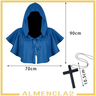 [Almencla2] เสื้อคลุมฮาโลวีน พร้อมสร้อยคอไม้กางเขน สําหรับผู้ใหญ่