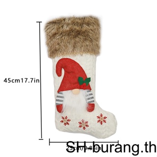 【Buran】ถุงเท้าถัก ลายซานตาคลอส คริสต์มาส 1/2 สําหรับตกแต่งบ้าน