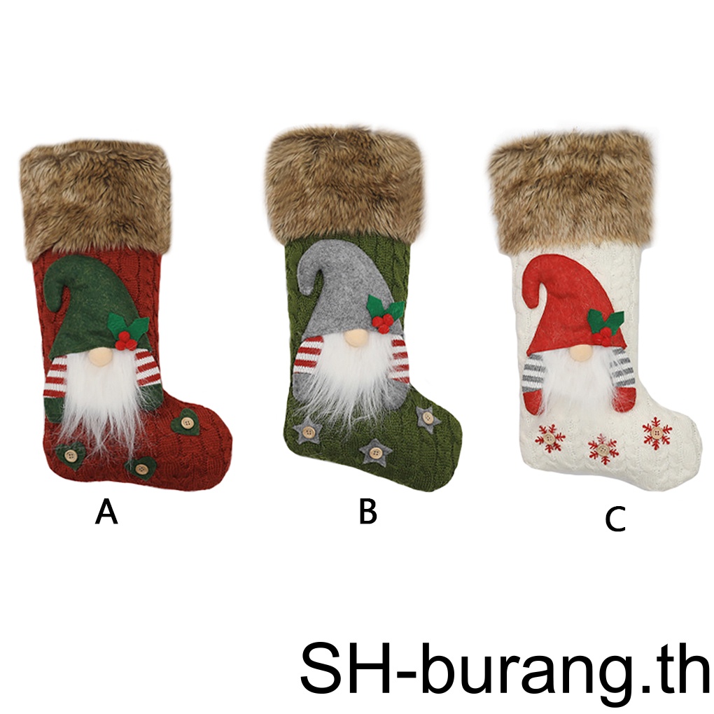 buran-ถุงเท้าถัก-ลายซานตาคลอส-คริสต์มาส-1-2-สําหรับตกแต่งบ้าน