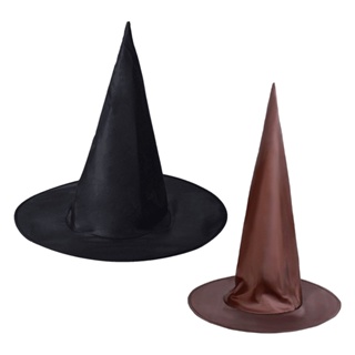 หมวกแม่มดสําหรับปาร์ตี้ฮาโลวีน หมวกแม่มด สีดํา สีน้ําตาล เหมาะกับงานปาร์ตี้ฮาโลวีน สําหรับผู้ชาย และผู้หญิง
