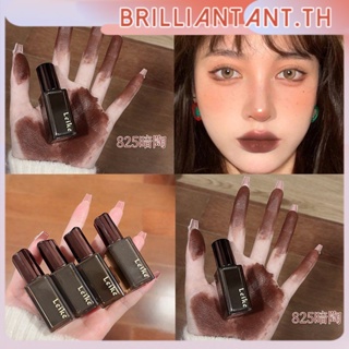 Leike Brown Lip Gloss Matte Velour Waterproof Girly ลิปสติก Not Easy To Fade Lip And Cheek Dual-use Lip Mud bri