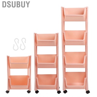 Dsubuy Compact Rolling Storage Organizer  Pink Mobile Utility Cart Book Shelf for Home Office