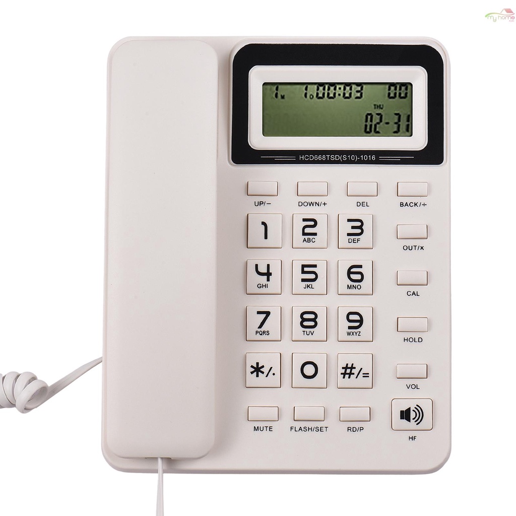 Bisofice Telephone Set Desktop Corded Landline Phone with LCD Display