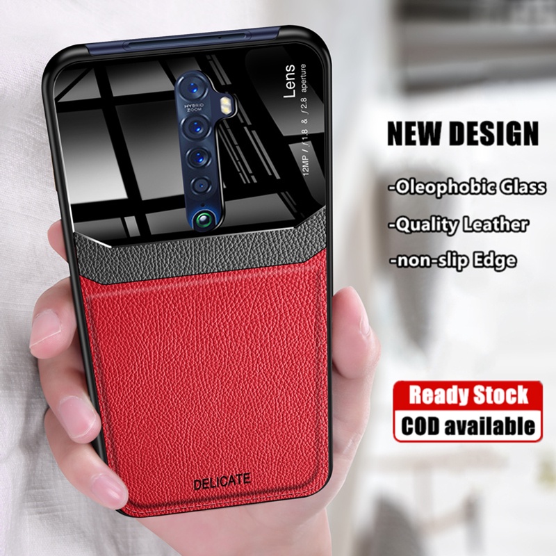 สําหรับ OPPO Reno2 CPH1907 บาง มินิมอล โอเลโฟบิก กระจก ซองหนัง พร้อมกัน ...