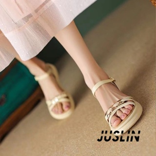 JUSLIN   รองเท้าแตะผู้หญิง ส้นแบน ใส่สบาย สไตล์เกาหลี รองเท้าแฟชั่น 2023 ใหม่  Stylish ทันสมัย Beautiful สวยงาม B28G16C 37Z230910