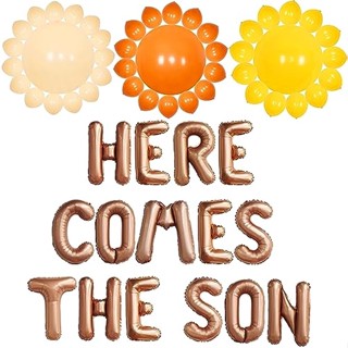 Cheereveal แบนเนอร์ลูกโป่ง ลาย Here Comes The Son สไตล์โบโฮ สําหรับตกแต่งปาร์ตี้วันเกิด 1 ปี