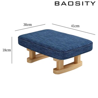 [Baosity] ที่พักเท้า พร้อมขาไม้ ขนาดเล็ก ทรงสี่เหลี่ยมผืนผ้า อเนกประสงค์ สําหรับตกแต่งห้องนอน แขก โซฟา