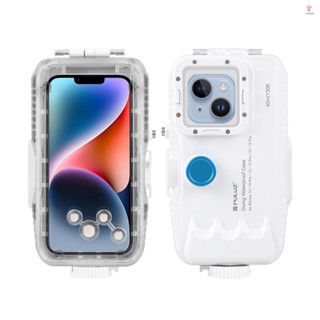 PULUZ Waterproof Phone Case with Red Filter - Diving Case for iPhone 14/13/12 with Neck Strap