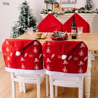 ผ้าคลุมเก้าอี้ ผ้าไม่ทอ ลายคริสต์มาส สําหรับตกแต่งบ้าน โต๊ะ โต๊ะ เก้าอี้ อาหารค่ํา ปีใหม่ ปาร์ตี้คริสต์มาส