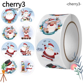 Cherry3 สติกเกอร์ ลายซานต้า คริสต์มาส แฮนด์เมด 500 ชิ้น ต่อม้วน