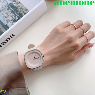 Anemone นาฬิกาข้อมือควอตซ์ สายหนัง หน้าปัดสี่เหลี่ยม สามารถปรับได้ เครื่องประดับ ของขวัญ สําหรับนักเรียนหญิง