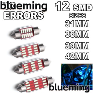 Blueming2 หลอดไฟอ่านหนังสือ LED DC12V 12 SMD 4014 ไม่มีข้อผิดพลาด สําหรับรถยนต์ 1 ชิ้น