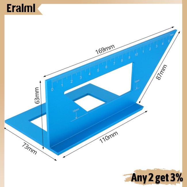 eralml-ไม้โปรแทรกเตอร์-เกจวัดมุม-45-90-องศา-อเนกประสงค์-สําหรับงานไม้