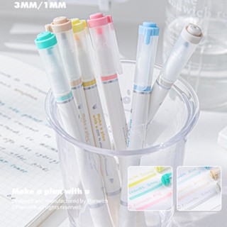 Cdaily|ปากกามาร์กเกอร์ไฮไลท์ แบบสองหัว ความหนา สําหรับนักเรียน