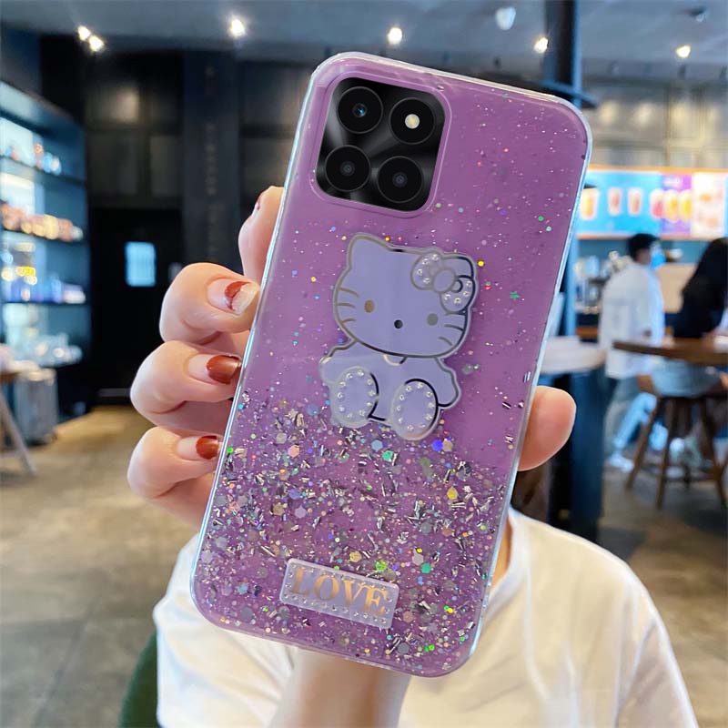 เคสโทรศัพท์มือถือแบบนิ่ม-ใส-ลายการ์ตูนคิตตี้-ท้องฟ้ากลางคืน-สําหรับ-honor-x6a-x6-x8a-x8-x6s-x6-x8-x8a-x6a