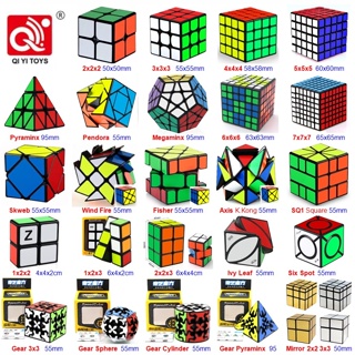 Qiyi ลูกบาศก์ พร้อมสติกเกอร์ สีดํา 2x2 3x3 4x4 5x5 Ivy Skweb 122 123 233 Pyraminx SQ1 Ivy Magic Cube