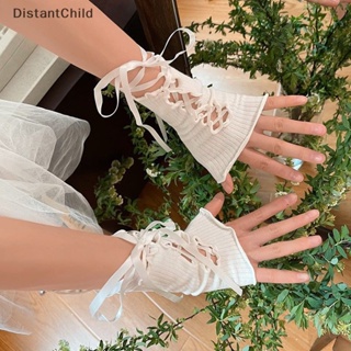 Dsth 1 คู่ สไตล์โลลิต้า DIY ถุงมือสาวหวาน ลูกไม้ขึ้น Ruffles แขน JK ถุงมือโกธิค ไร้นิ้ว สําหรับผู้หญิง อุปกรณ์ฮาโลวีน DSS