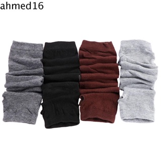 Ahmed ถุงมือ แบบยาว ผ้ายืด ไร้นิ้ว ให้ความอบอุ่น สีดํา แฟชั่นฤดูหนาว สําหรับผู้หญิง