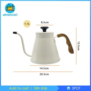 [Almencla1] กาต้มน้ําชา กาแฟ ด้ามจับไม้ น้ําหนักเบา กันรอยขีดข่วน 1000 มล. สําหรับปิกนิก บ้าน