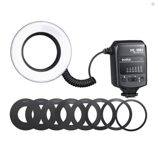 {Fsth} Godox ML-150II Universal Macro Ring Flash Light 11 Levels Adjustable Brightness GN12 Fast Recycle with 8pcs Adapter Rings Replacement for Canon   DSLR Camera