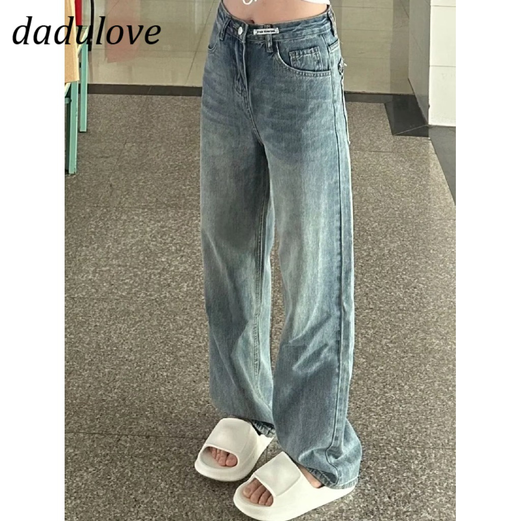 dadulove-new-american-ins-high-street-retro-washed-jeans-niche-high-waist-wide-leg-pants-plus-size-trousers