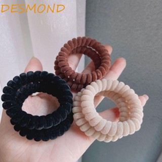 Desmond ยางรัดผม ซิลิโคน ผ้ากํามะหยี่ขนนิ่ม สีพื้น เข้ากับทุกการแต่งกาย แฟชั่นฤดูหนาว และฤดูใบไม้ร่วง สําหรับผู้หญิง