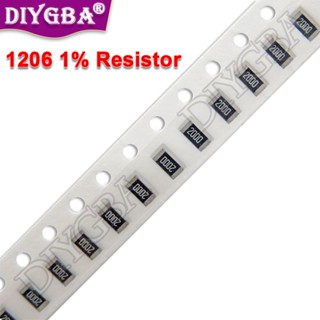 ตัวต้านทาน SMD 1206 1% 1.2K-130K 0R 1R 10R 100R 150R 220R 330R โอห์ม 1K 2.2K 10K 100K 0R 1L 10R 150R 220 R 330R 1M 10M 100 ชิ้น