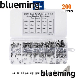 Blueming2 ชุดสกรูซ็อกเก็ต สเตนเลส 304 หัวหกเหลี่ยม M3 M4 M5 M6 M8 สําหรับห้องน้ํา 200 ชิ้น