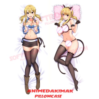 ปลอกหมอน แบบนิ่ม ลายอนิเมะ Fairy Tail Lucy Heartfilia Dakimakura ขนาด 50x160 ซม. สําหรับตกแต่งบ้าน โซฟา เตียง DK4703