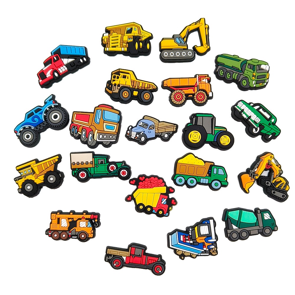 CROCS อุปกรณ์เสริม จี้การ์ตูนรถขุด SUV Go Kart Jibbitz Jeep Jibitz