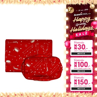 ESTEE LAUDER 2 IN 1 Red Pouch กระเป๋าอเนกประสงค์สีแดงหรูหรา