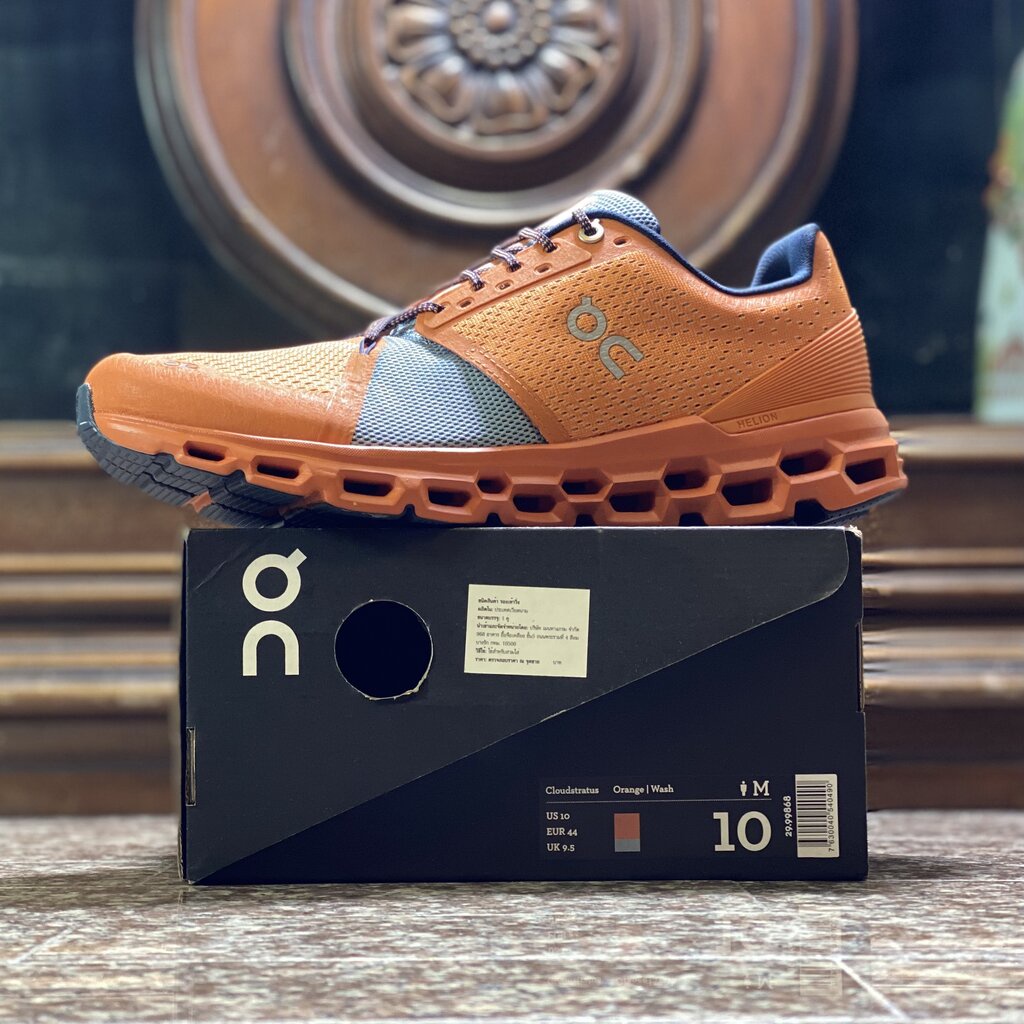 รองเท้าวิ่ง On CloudStratus ‘Orange’ (M10US) Shopee Thailand