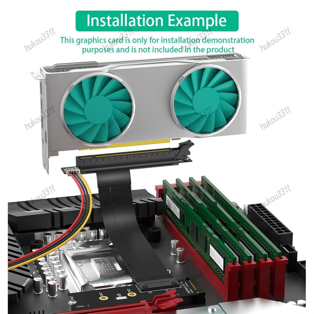 Riser สาย M.2 NVME เป็น PCIE X16 อะแดปเตอร์กราฟิกสายต่อ 90 องศา PCI ...
