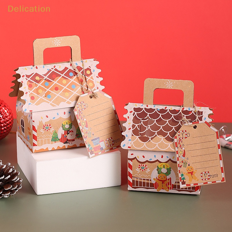 delication-กล่องขนม-รูปบ้านคริสต์มาส-ซานตาคลอส-ของขวัญปีใหม่-2024-4-ชิ้น