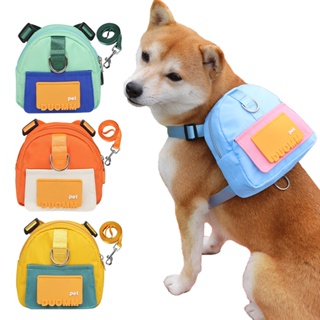 กระเป๋าเป้สะพายหลัง กันน้ํา พร้อมปลอกคอ เหมาะกับการเดินทางกลางแจ้ง สําหรับสัตว์เลี้ยง สุนัข ลูกสุนัข