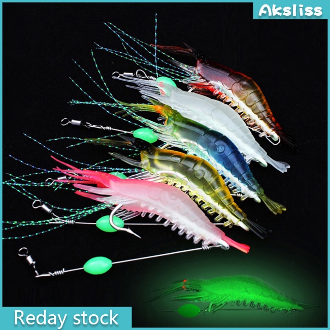 aks-เหยื่อตกปลาประดิษฐ์-รูปกุ้ง-เรืองแสง-แบบนิ่ม-9-ซม-6-กรัม
