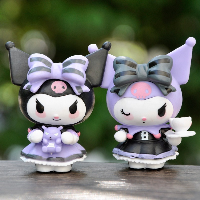 sanrio-kuromi-กล่องสุ่ม-ฟิกเกอร์การ์ตูนอนิเมะ-kawaii-mysterious-guess-ของเล่นสําหรับเด็ก