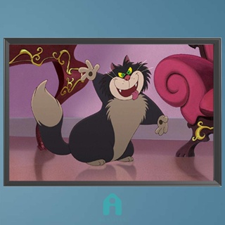 [Acelit.th] ภาพวาดปักเพชร ทรงกลม ลายแมวลูซิเฟียน 5D ขนาด 45X30 ซม. DIY สําหรับตกแต่งบ้าน