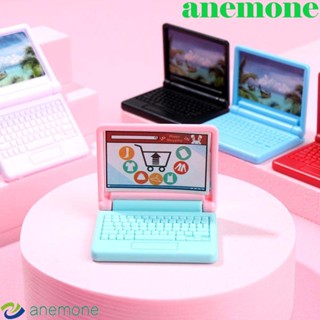 Anemone แล็ปท็อปจําลอง ขนาดเล็ก 1:12 สําหรับตกแต่งบ้านตุ๊กตา DIY