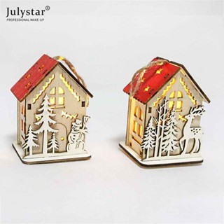 JULYSTAR ต้นคริสต์มาสส่องสว่างตกแต่งจี้จี้สร้างสรรค์พร้อมห้องโดยสารแสงของขวัญคริสต์มาสสำหรับเด็กอุปกรณ์วันหยุด